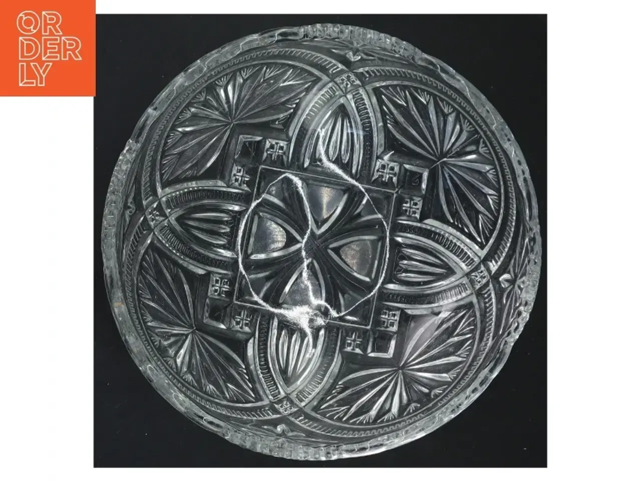 Billede 2 - Glas skål med mønster (str. Ø 20 cm)