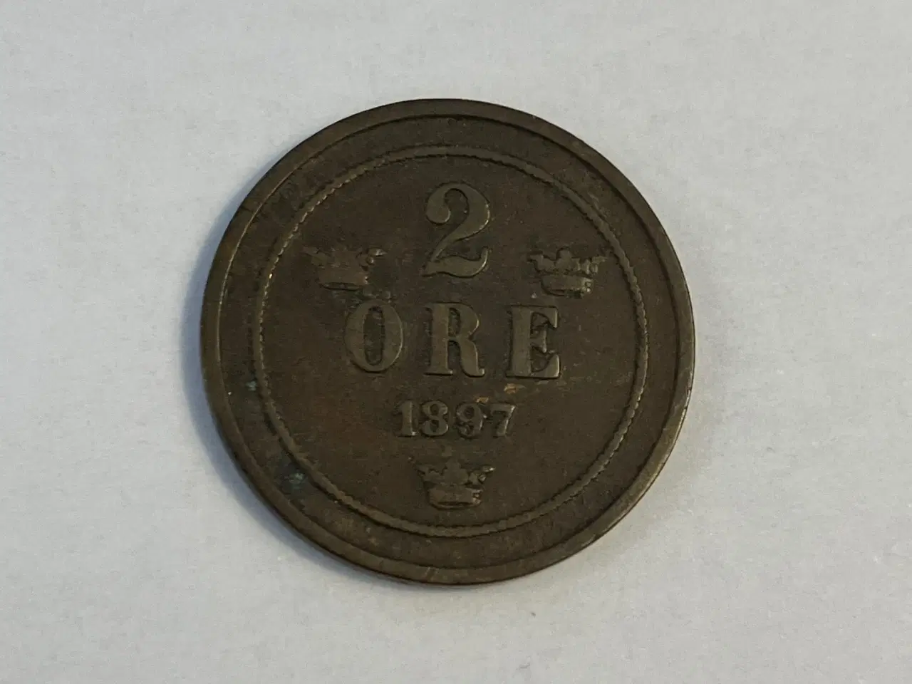 Billede 1 - 2 Øre 1897 Sverige