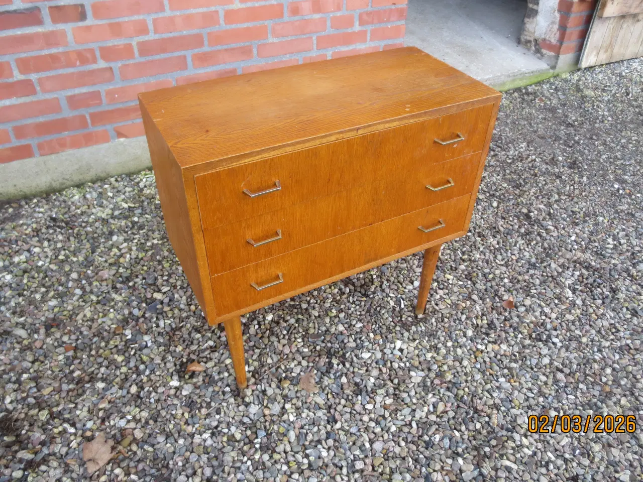Billede 2 - 1 stk Teak Kommode med 3 skuffer