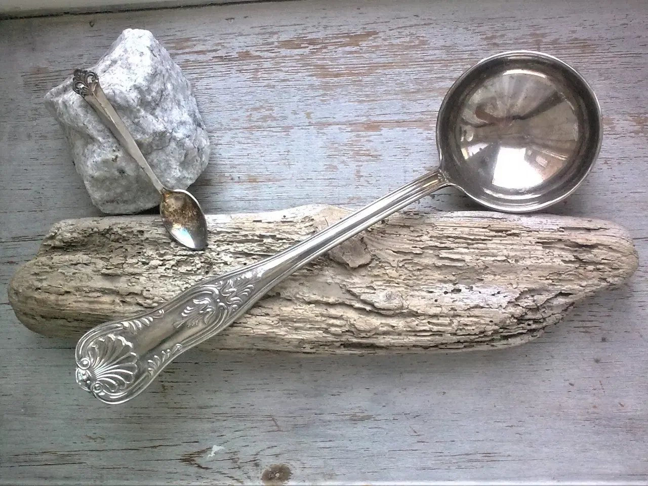 Billede 10 - KÆMPE sølvplet Kartoffel suppe ske SJOV