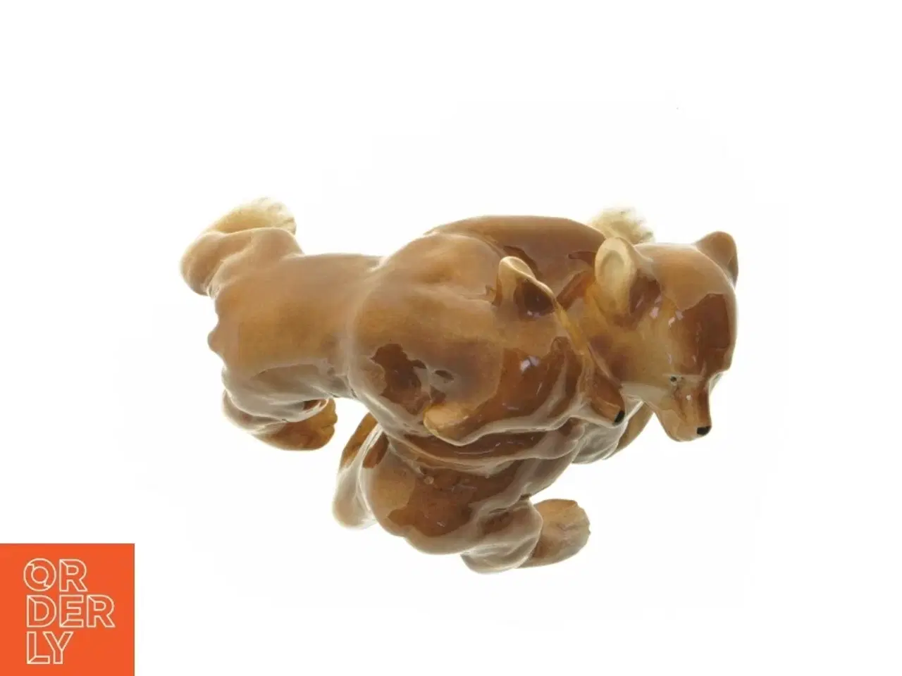 Billede 2 - Porcelænsfigur af to legende brune bjørne (str. 19 x 13 x 13 cm)