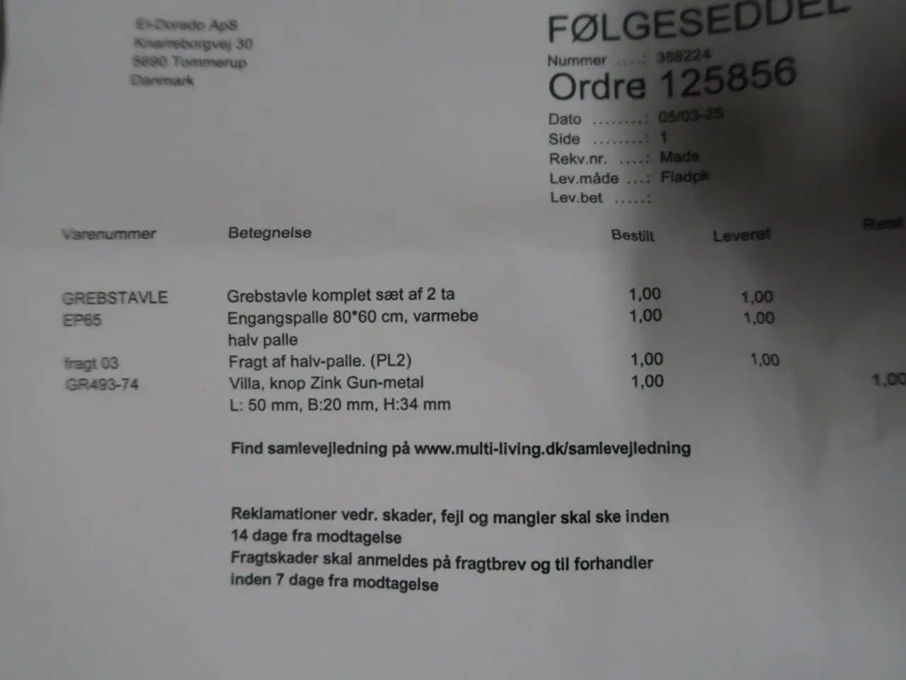 Billede 2 - Grebstavle