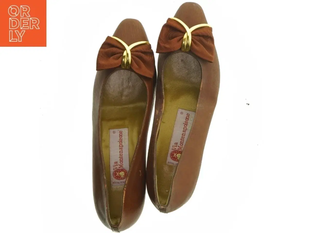 Billede 5 - Brune pumps med sløjfe fra Via Montenapoleone (str. 39,5)