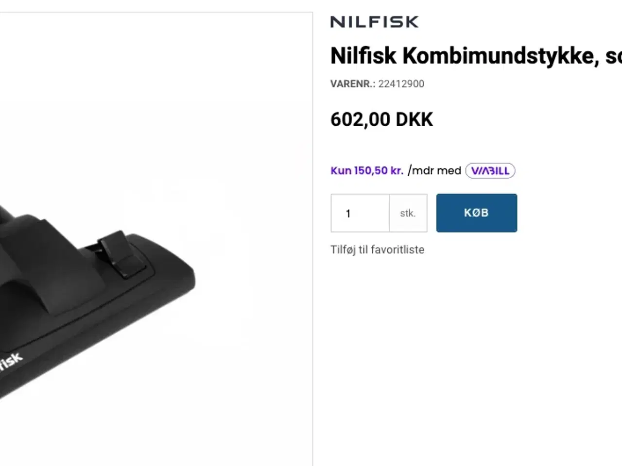 Billede 3 - Nilfisk Mundstykke, næsten nyt, brugt en` gang.