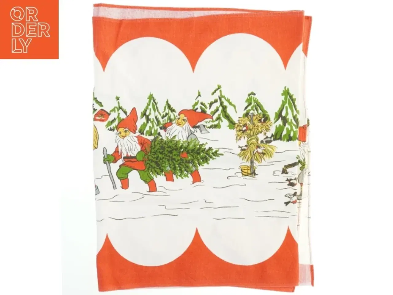 Billede 1 - juletekstil med nisser (str. 156x50 cm)