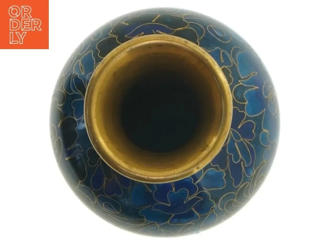 Billede 2 - Blomsterdekoreret Cloisonné vase (str. 15,5 x 8,5 cm)