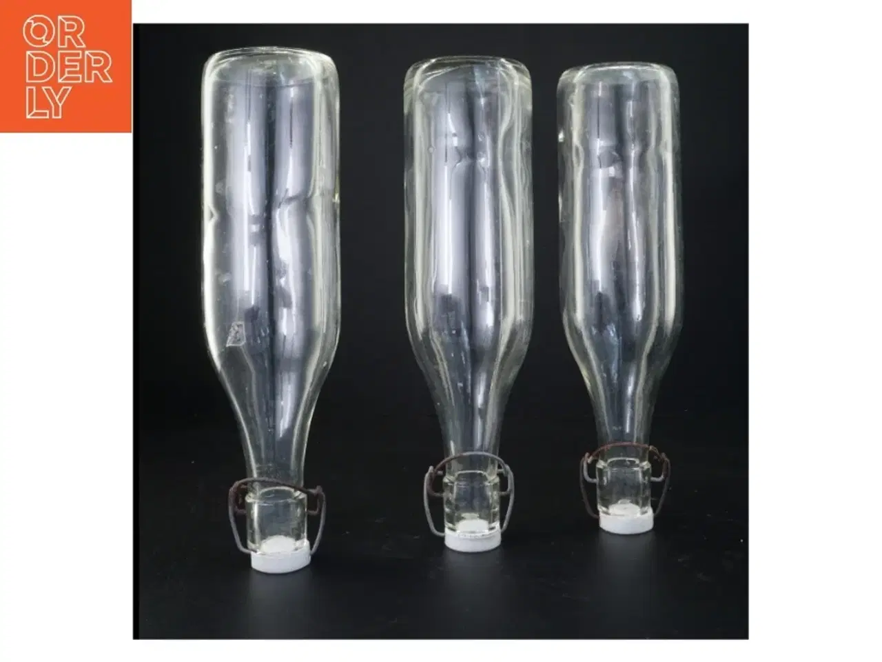 Billede 2 - Gamle glasflasker med porcelænslåg fra Galzone Denmark (str. 31 x 8 cm)