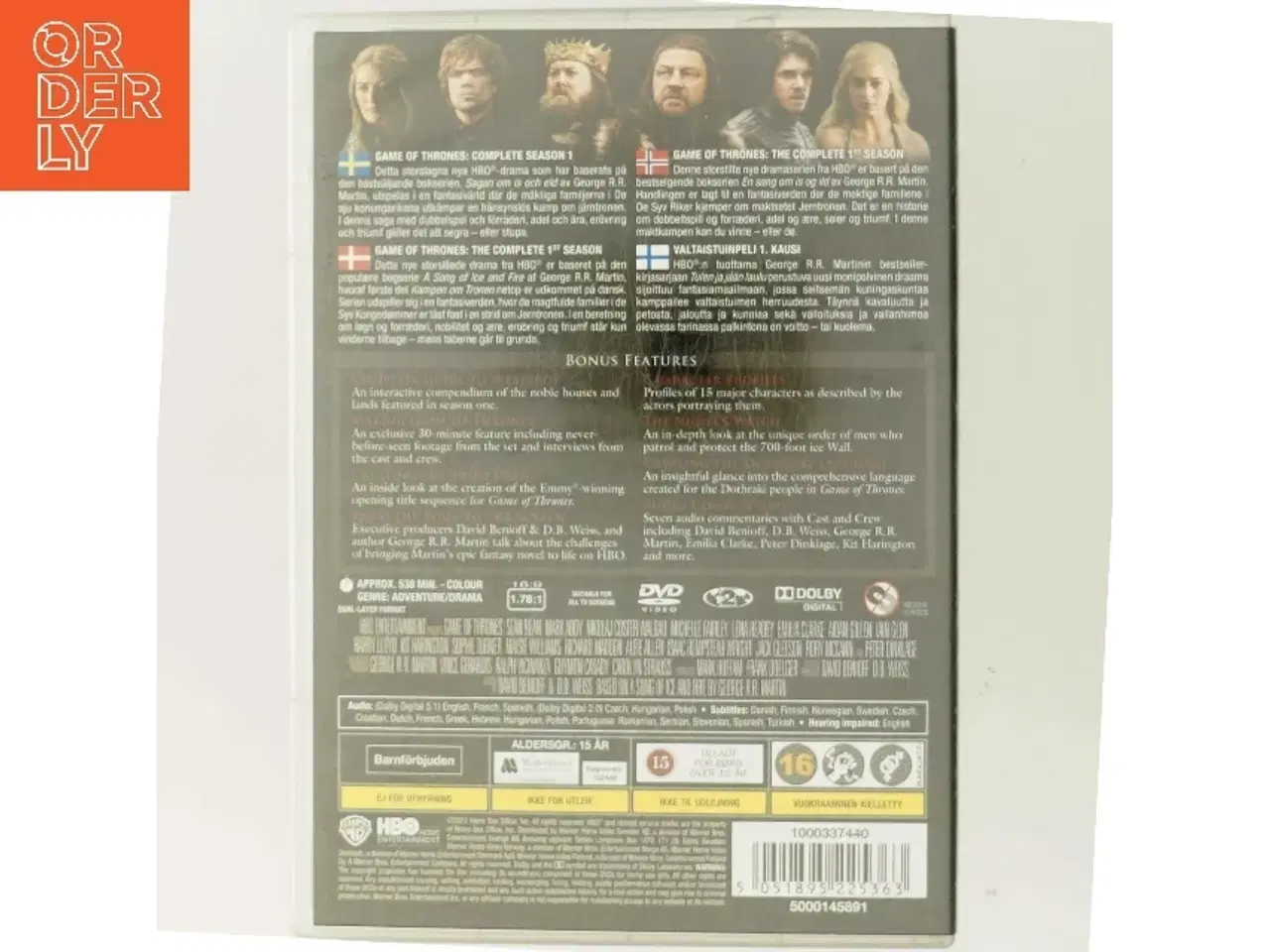 Billede 3 - Game of Thrones: The Complete First Season med Sean Bean (DVD)