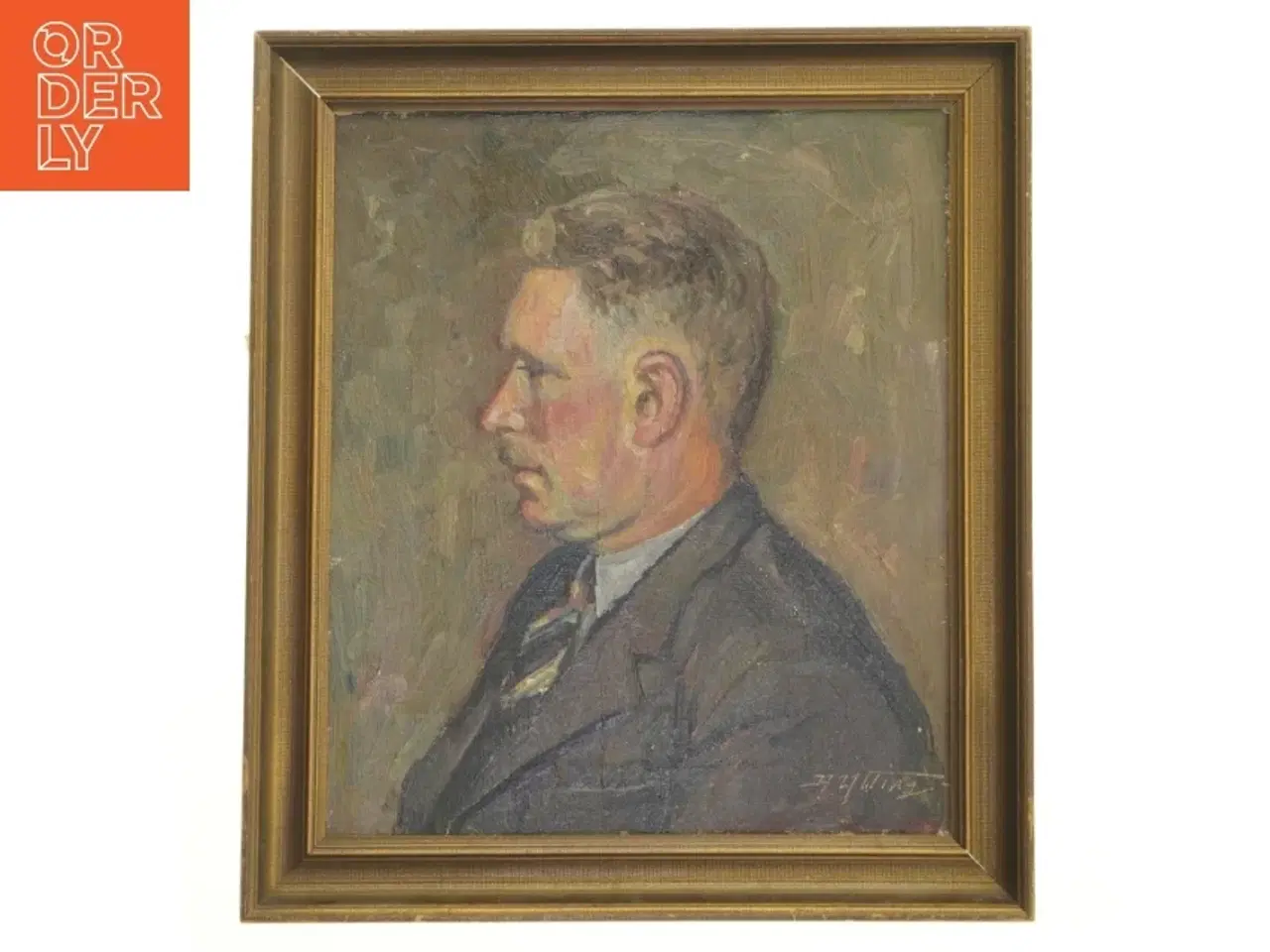 Billede 1 - Olieportræt i ramme (str. 38,5x44 cm)