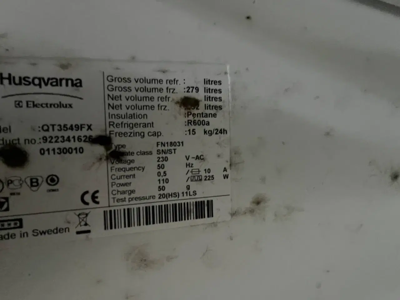 Billede 5 - Skabsfryser, brugt HUSQUARNA