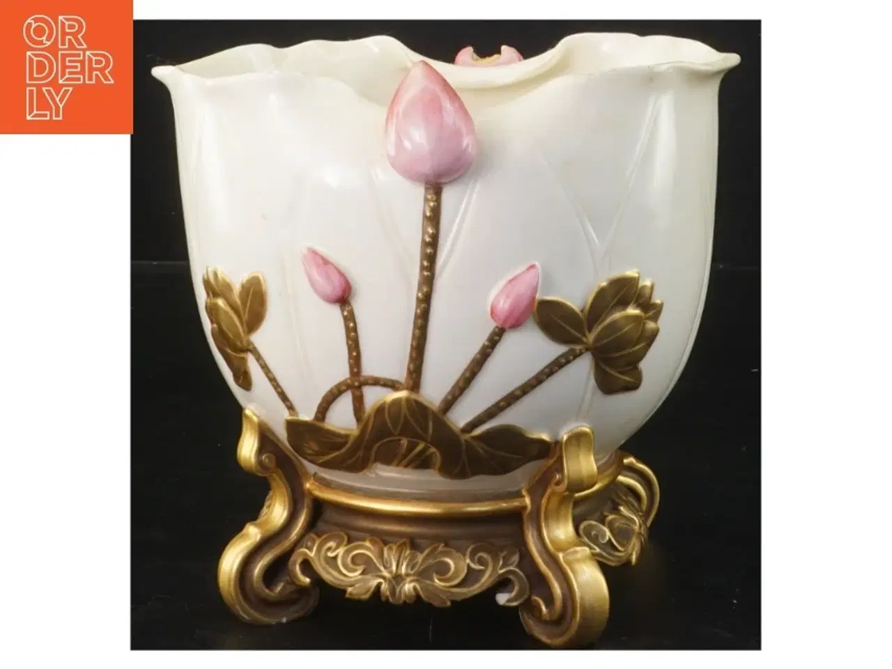 Billede 1 - Dekorativ vase med blomsterdesign (str. 14x16 cm)