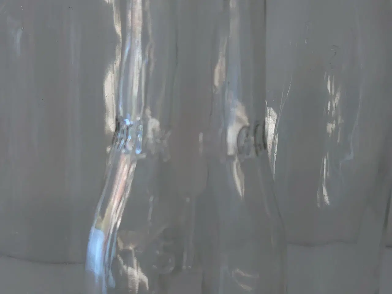 Billede 2 - 4 mælkeflasker 1L, 2x1/2L, 1/5L, klare uden skår.