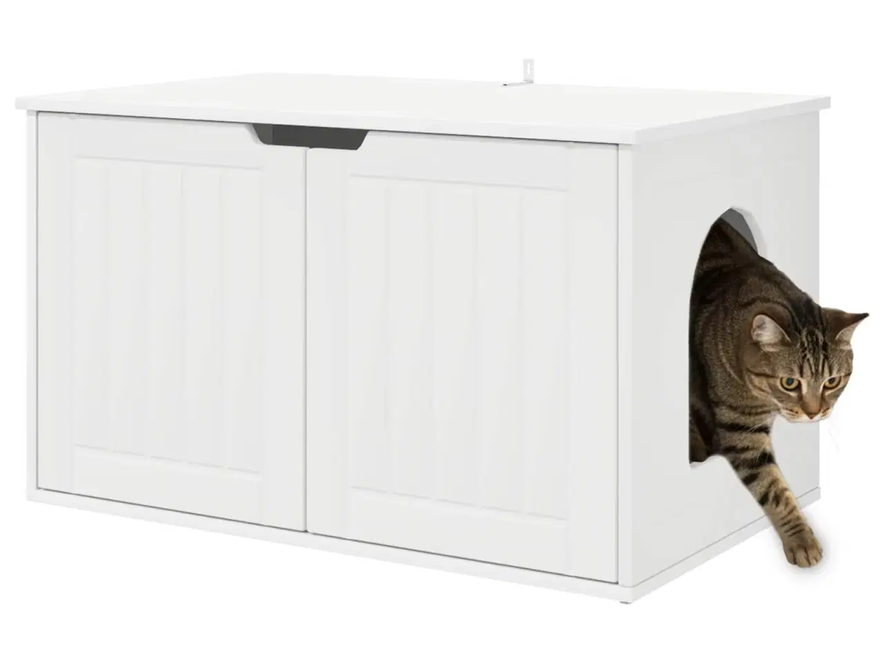 Billede 3 - Kat Hus Hvid 85 x 55 x 50 cm Konstrueret træ