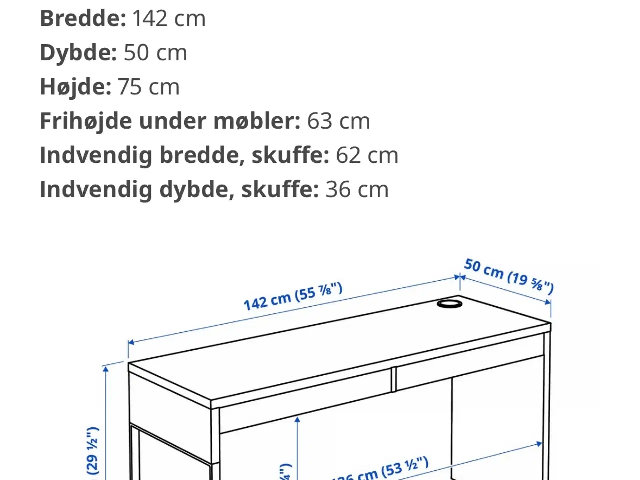 Billede 2 - Ikea skrivebord
