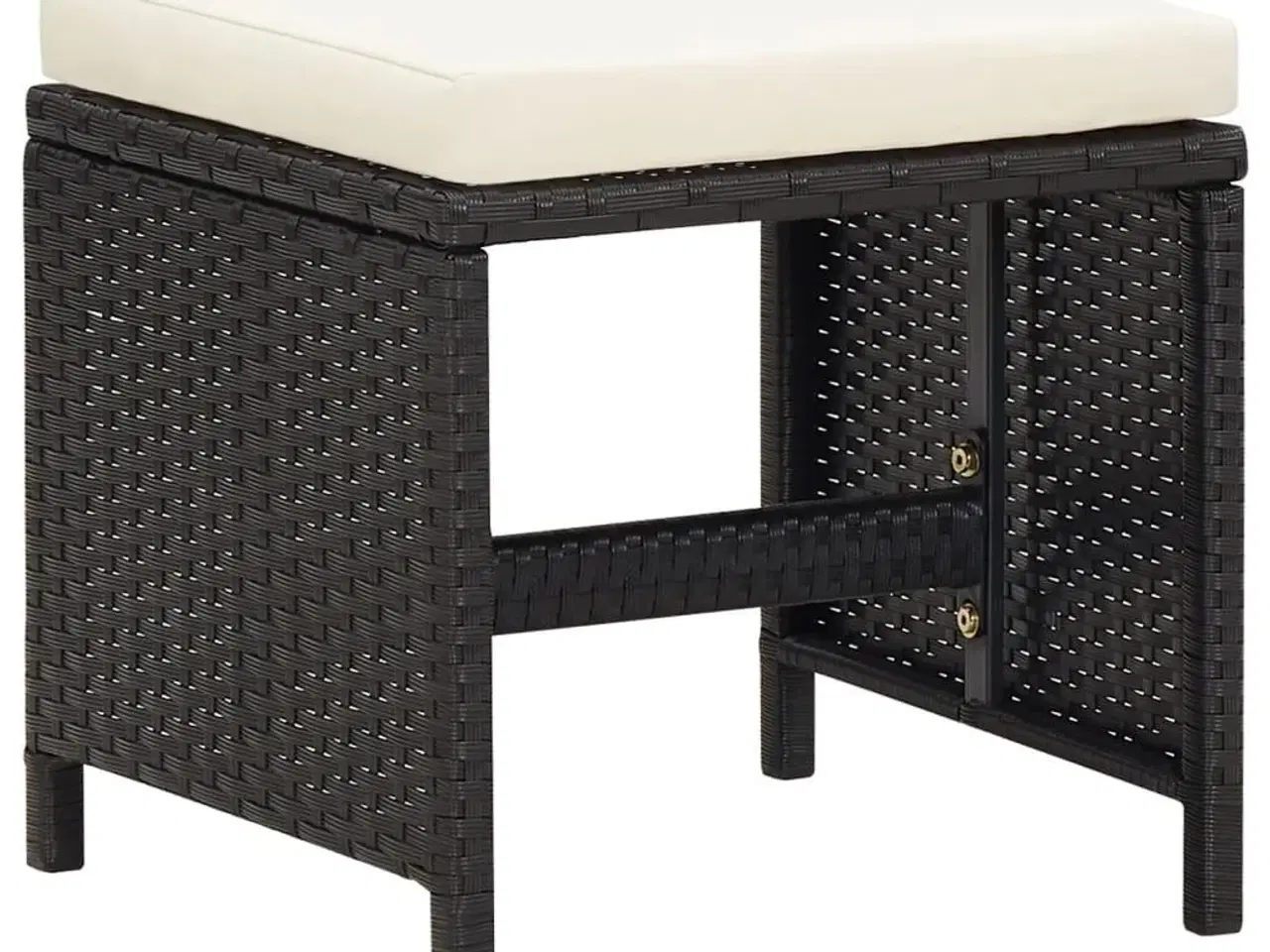 Billede 2 - Haveskamler 4 stk. med hynder polyrattan sort
