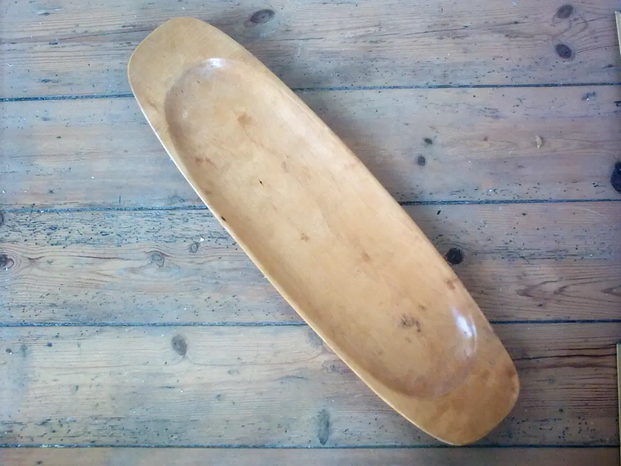 Billede 4 - Norge HÅNDLAVET langfad i birk planke fad