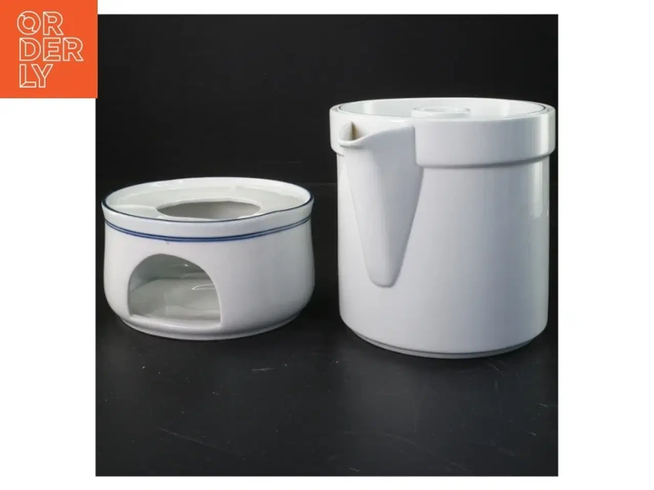 Billede 1 - Royal Copenhagen porcelæn kaffekande med varmer (str. 20 cm)