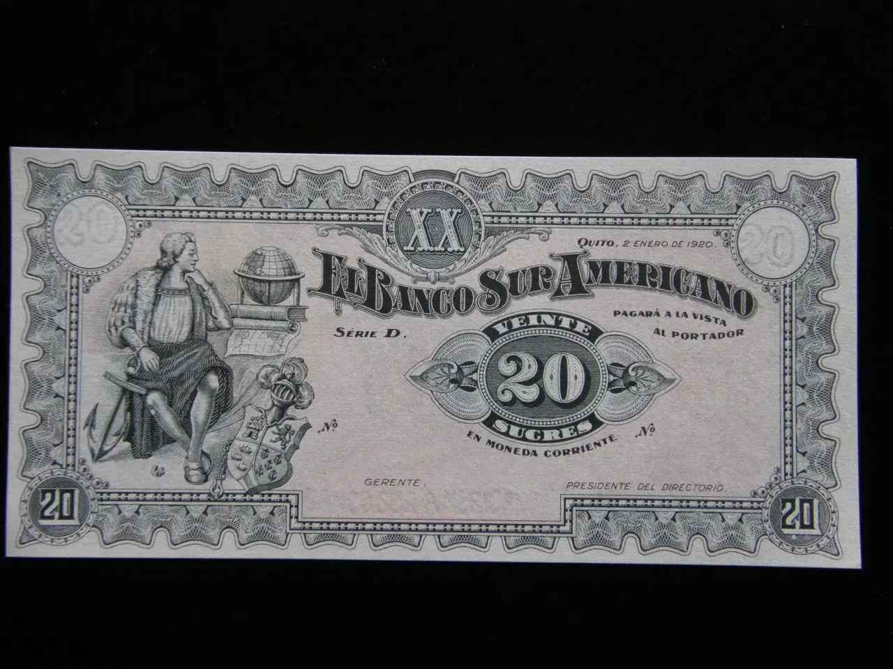 Billede 1 - Ecuador  20 Sucres  1920  P-S253a  Unc.