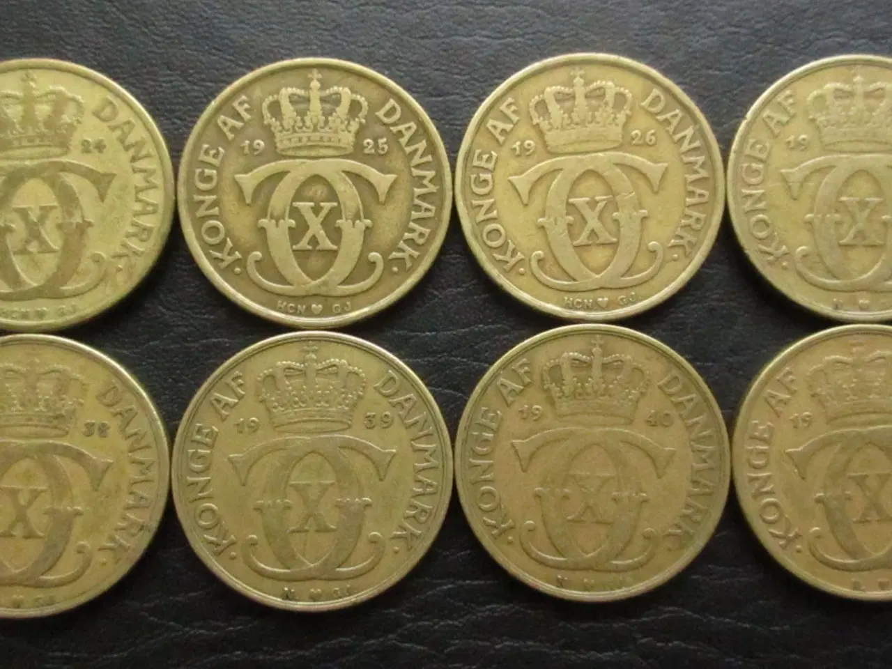 Billede 6 - 1 og 2 kr 1924-1941 komplet sæt inkl. 1 kr 1924