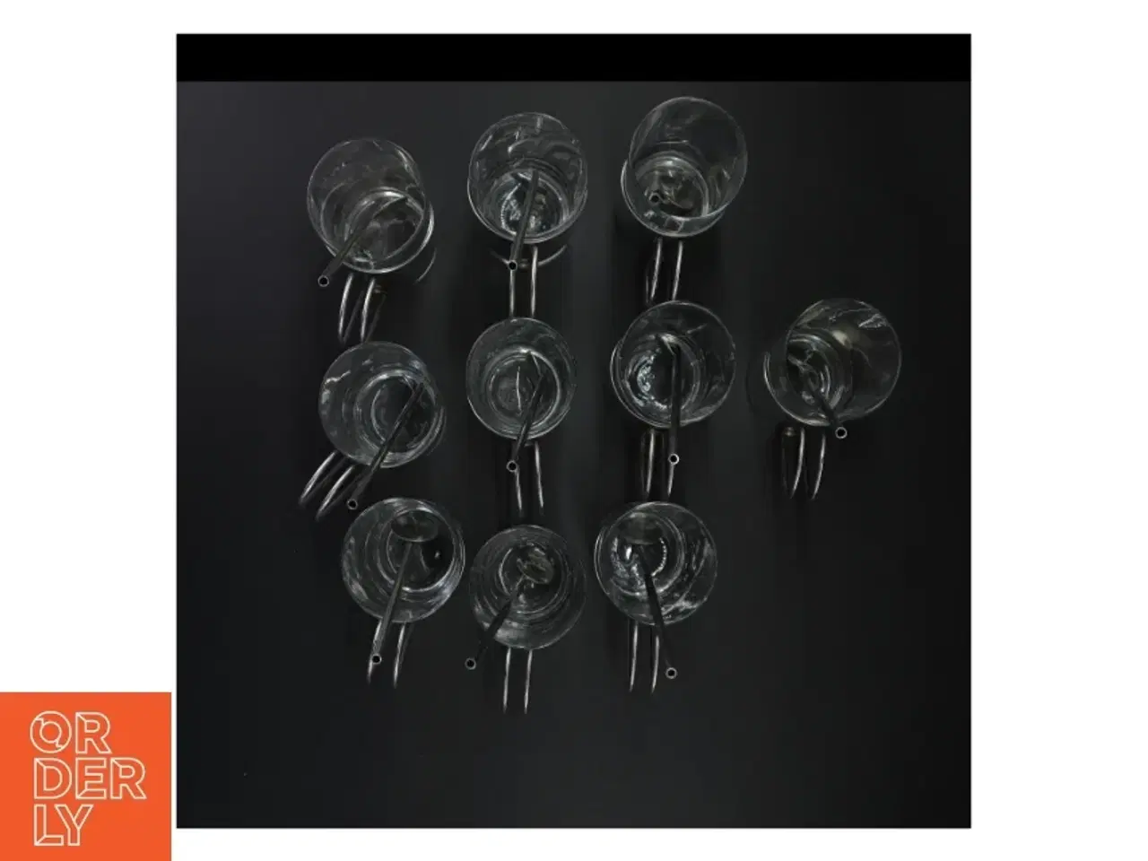 Billede 2 - 10 Glaskrus med metalsugerør, til gløgg eller irish coffee (str. 13 x 6 cm)