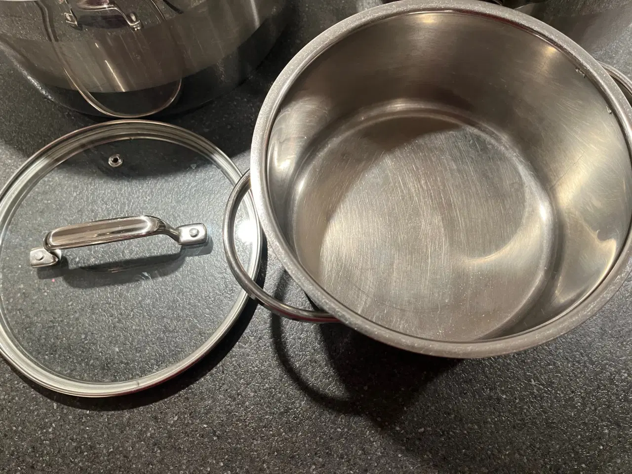 Billede 6 - Grydesæt mrk. Køkkenchef 3 gryder+1 låg 
