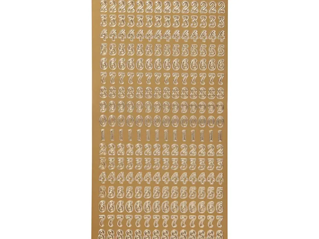Billede 1 - Stickers, tal, ark 10x23 cm, guld, 1 ark