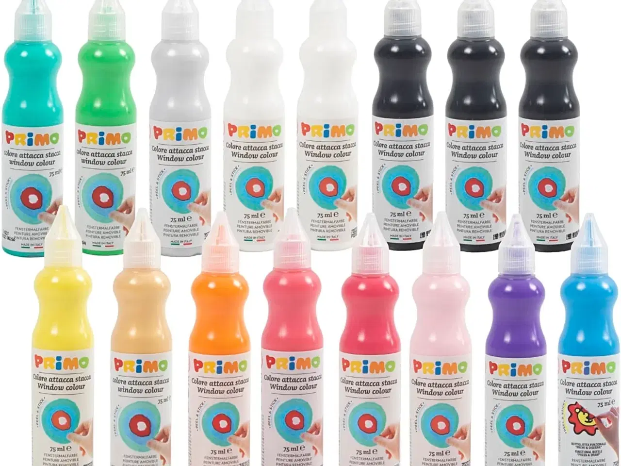 Billede 1 - Vinduesmaling, ass. farver, 16x75ml/ 1 pk.
