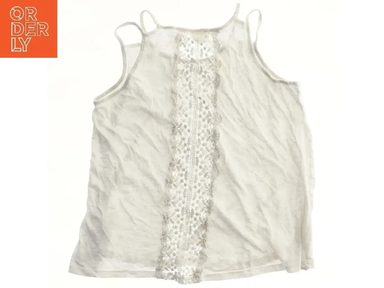 Billede 2 - Hvid top med blondedetaljer fra Zara Girls (str. 140)