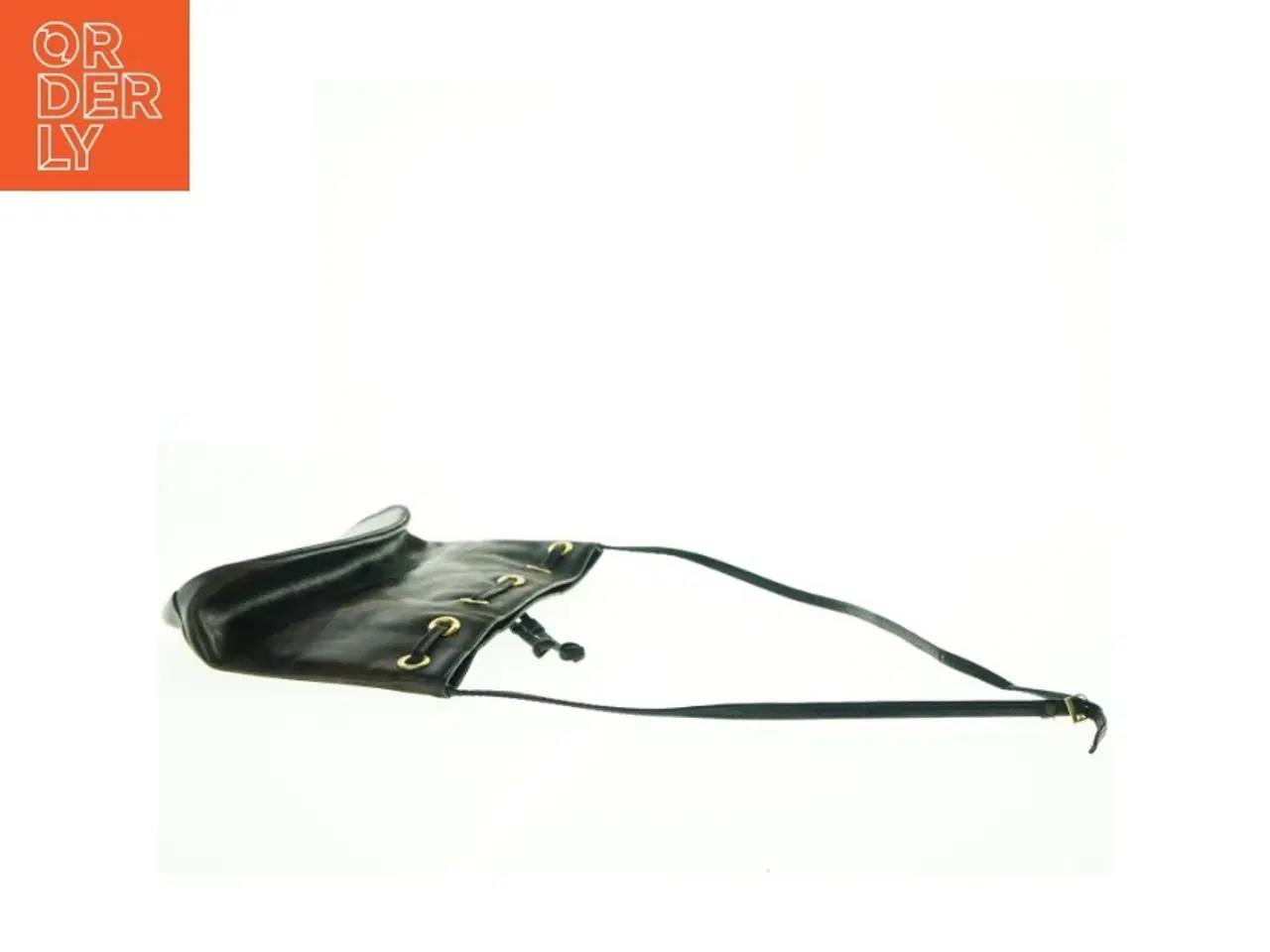 Billede 4 - Sort læder skuldertaske (str. 31 x 22 cm)