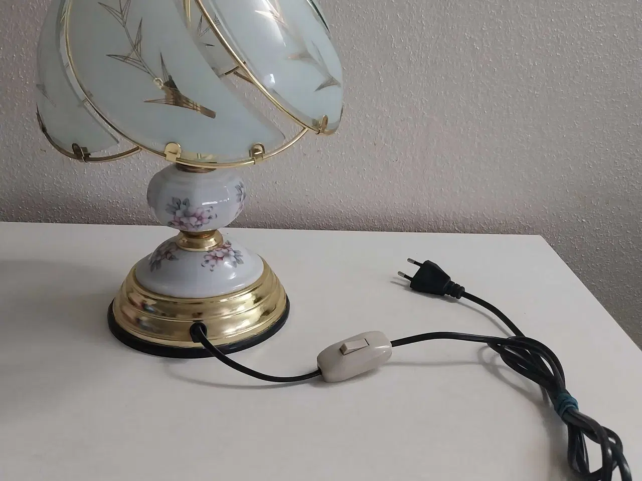 Billede 3 - Bordlampe glaslampe retro