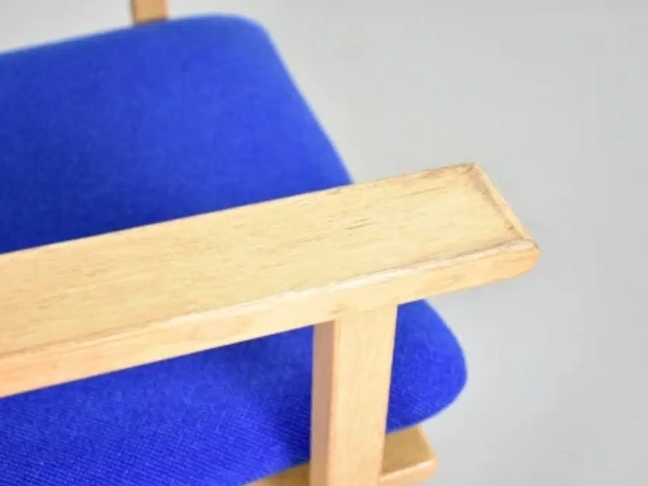 Billede 10 - Børge mogensen lænestol i eg med blåt polster