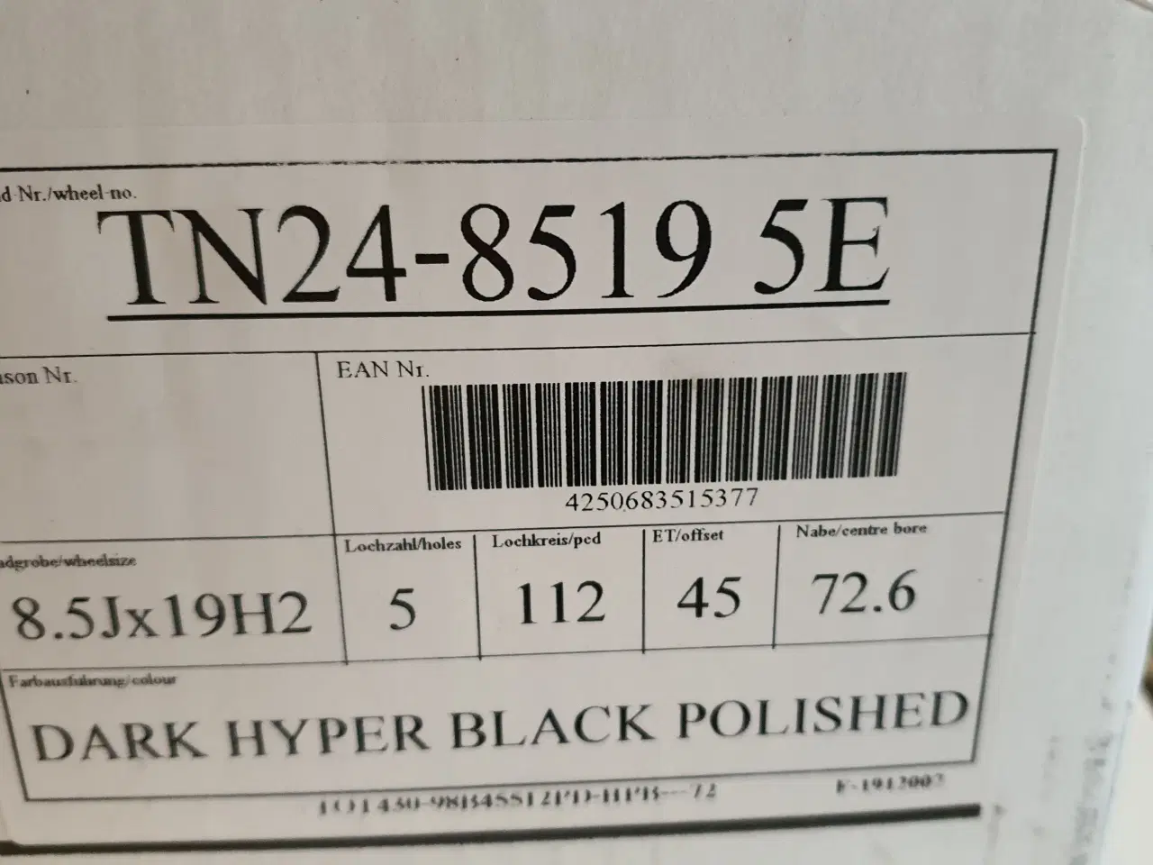 Billede 5 - Tomason TN24 8,5x19" Dark Hyper Black CC Pol.