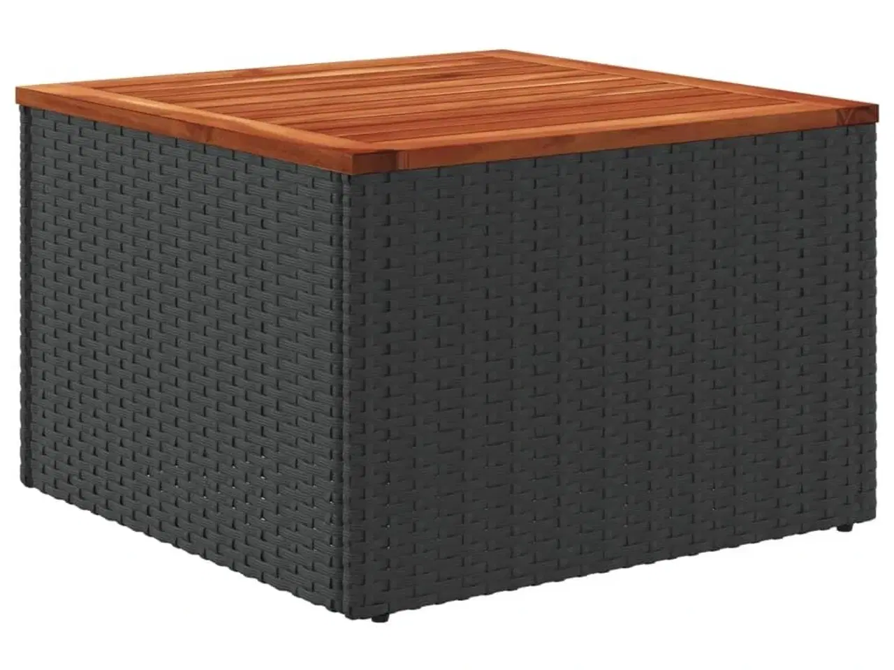 Billede 6 - Havebord 55x55x37 cm polyrattan og akacietræ sort