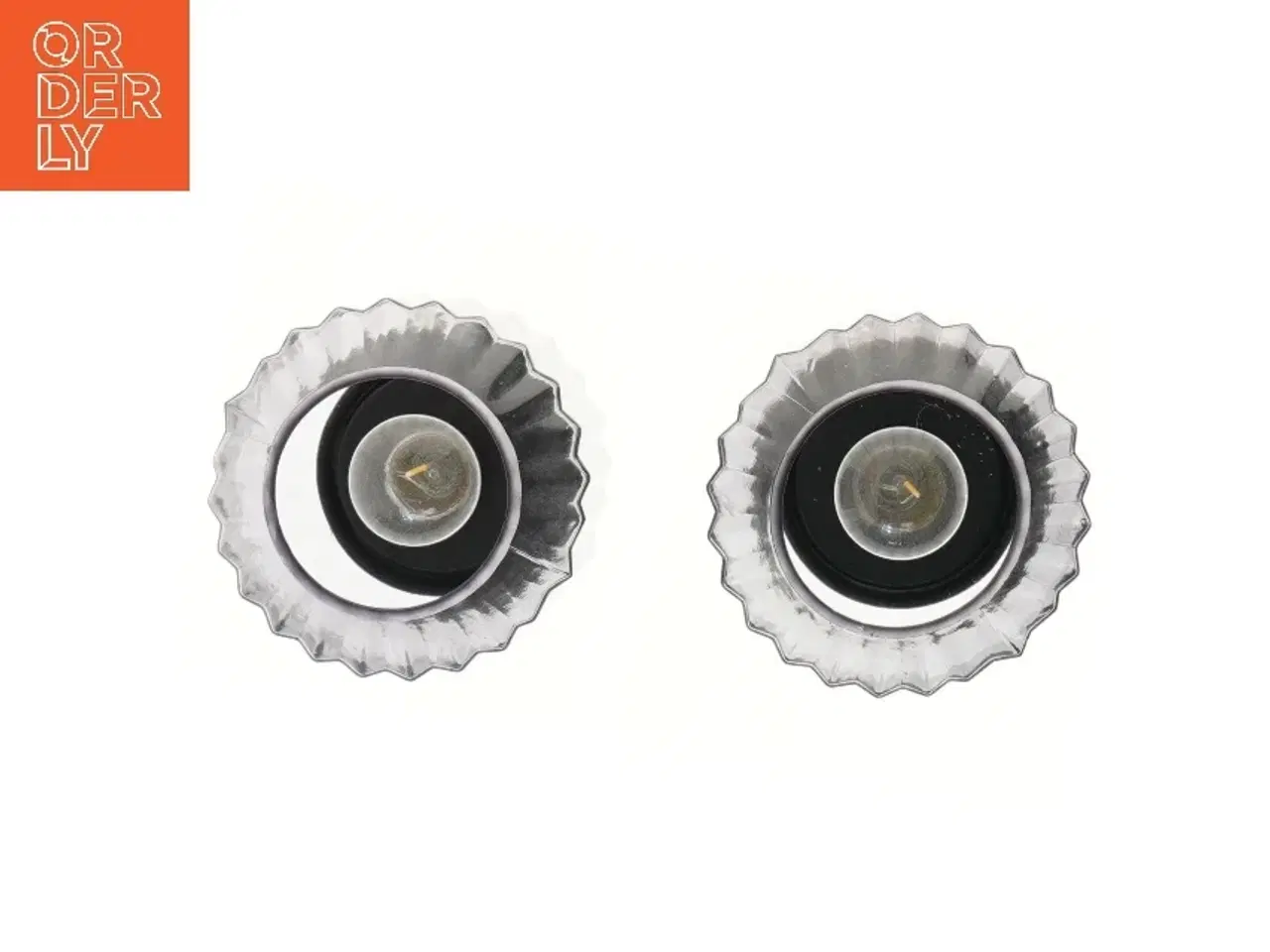 Billede 2 - Rillede smukke  LED lysestager i glas (str. 17 cm)