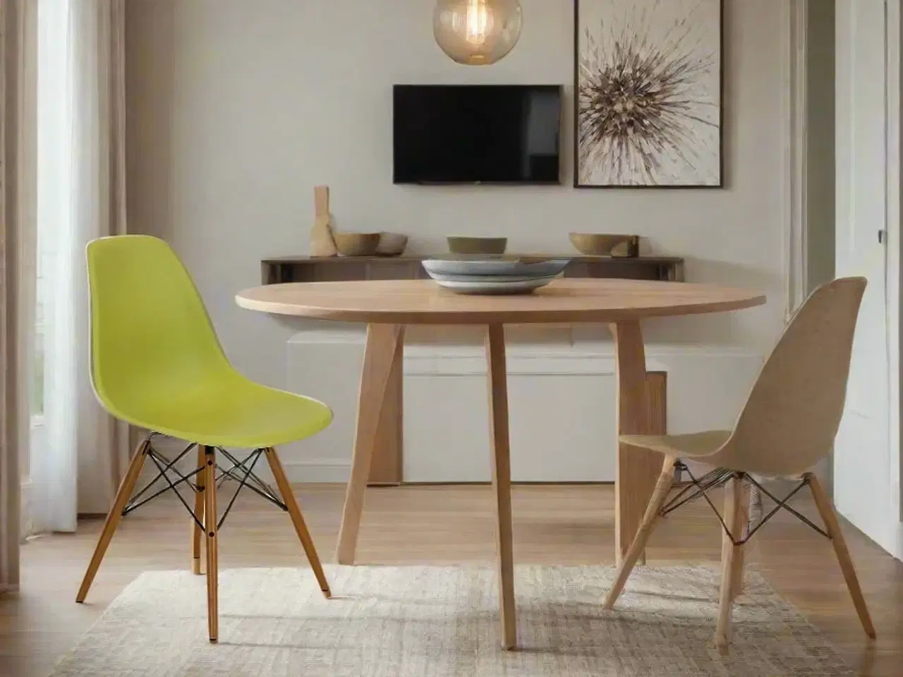 Billede 2 - Vitra DSW Stol – Gul med Træ Stel