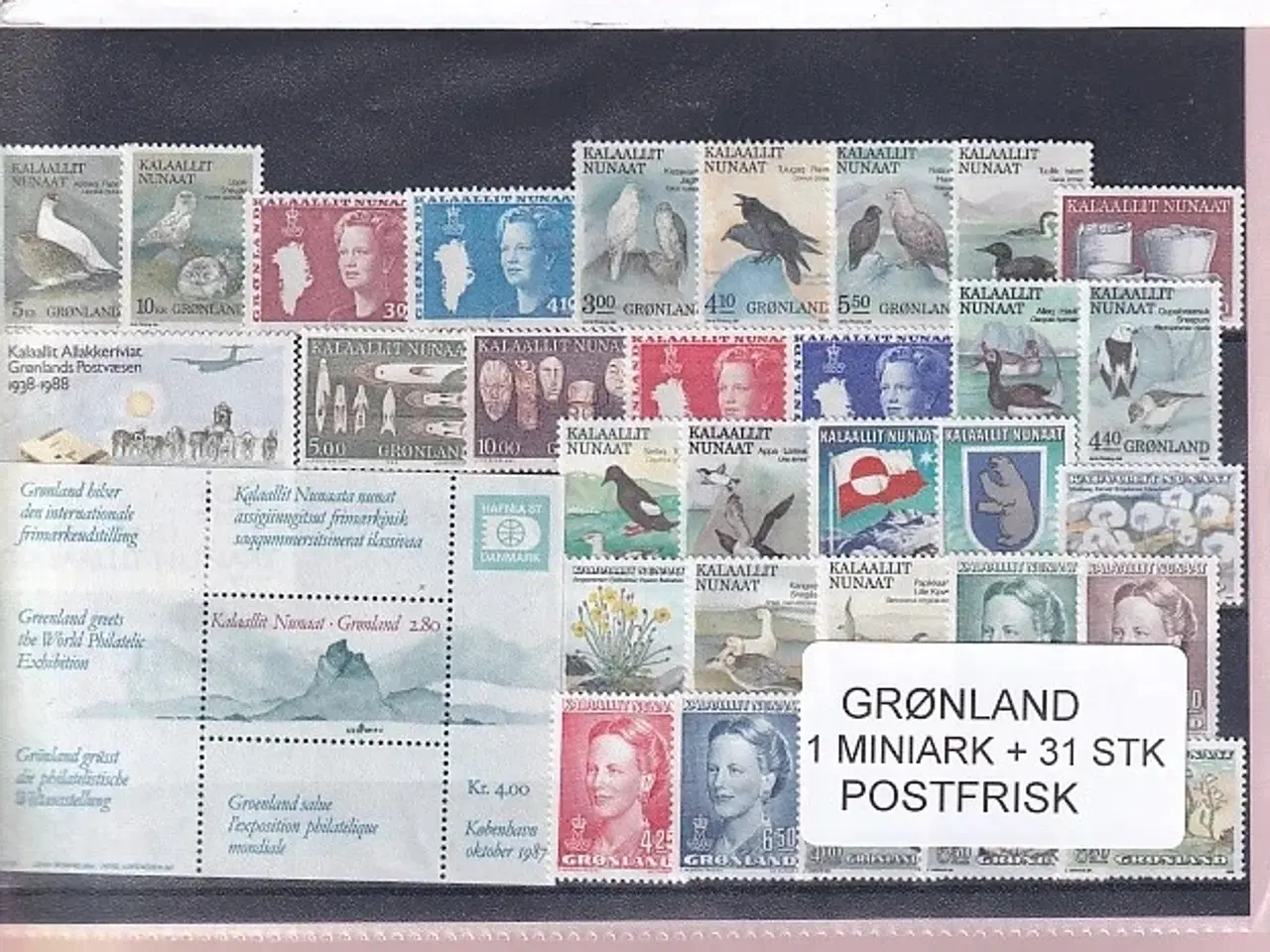 Billede 1 - Grønland - 1 Miniark + 31 STK. - Postfrisk