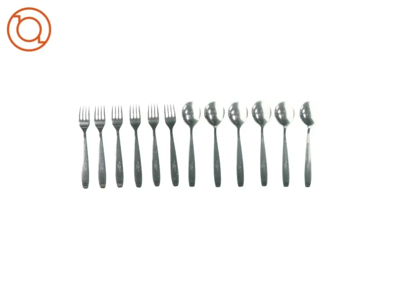 Billede 2 - Bestiksæt (6 gafler og 6 skeer) fra Ukendt (str. L:20cm)