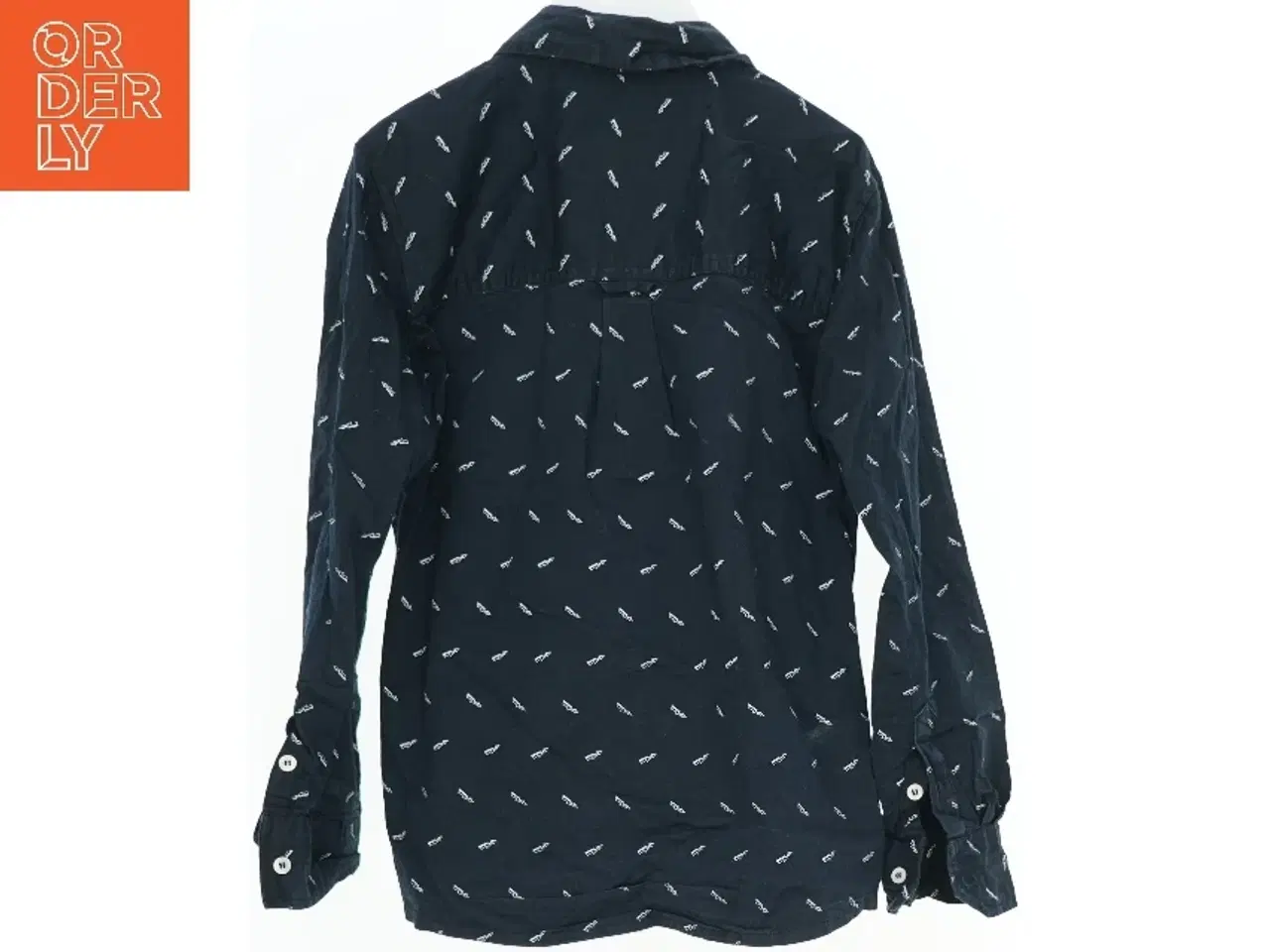 Billede 2 - Mørk blå skjorte med mønster (str. 140)