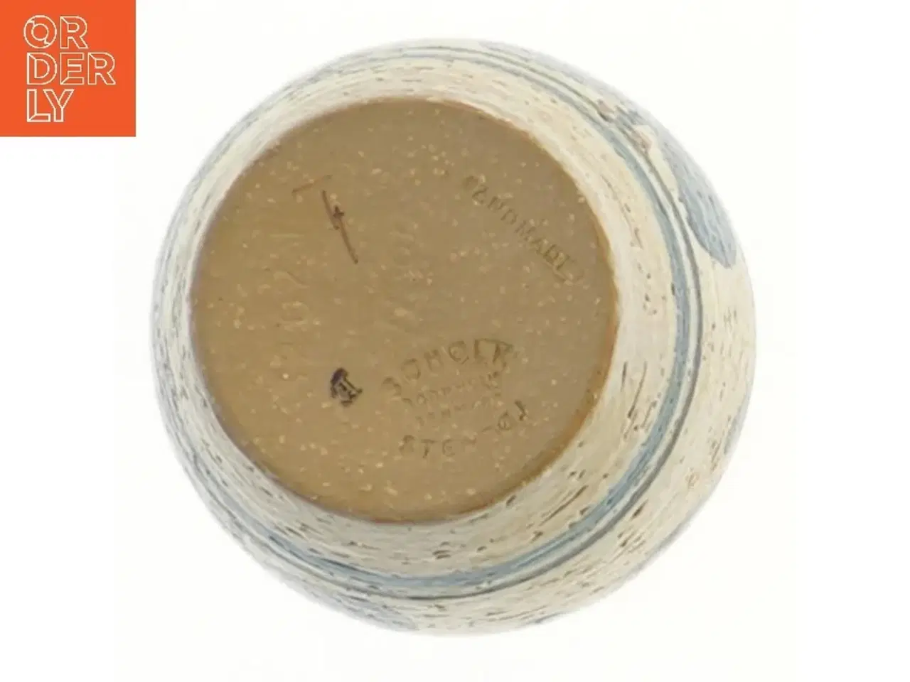 Billede 2 - Keramisk vase med blå dekoration (str. 11 cm)