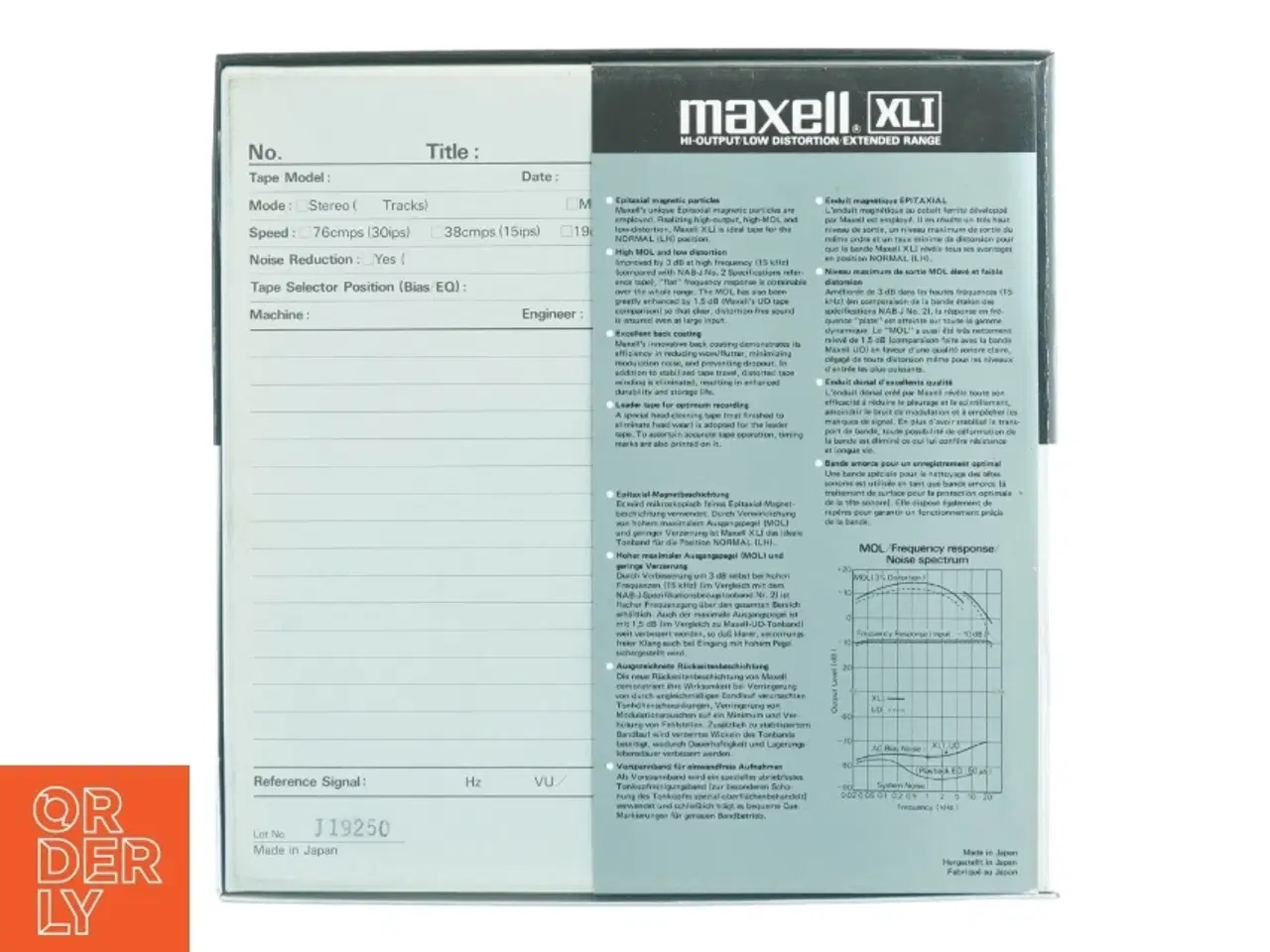 Billede 2 - Maxell XLI 35-180B Studie Audio Tape (str. 28 x 28 x 2 cm)