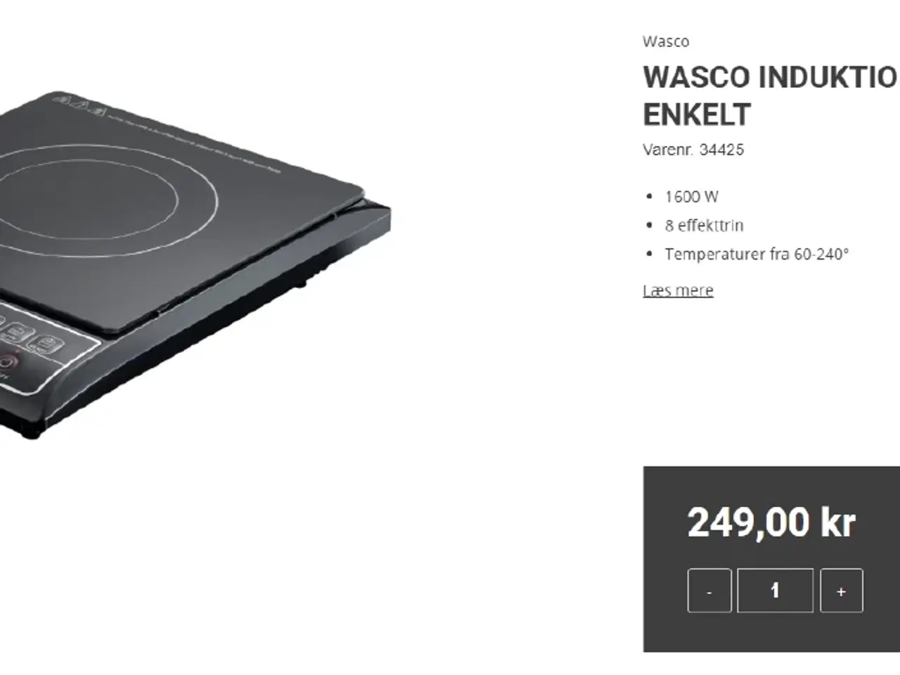 Billede 6 - Induktionskogeplade enkelt, Wasco