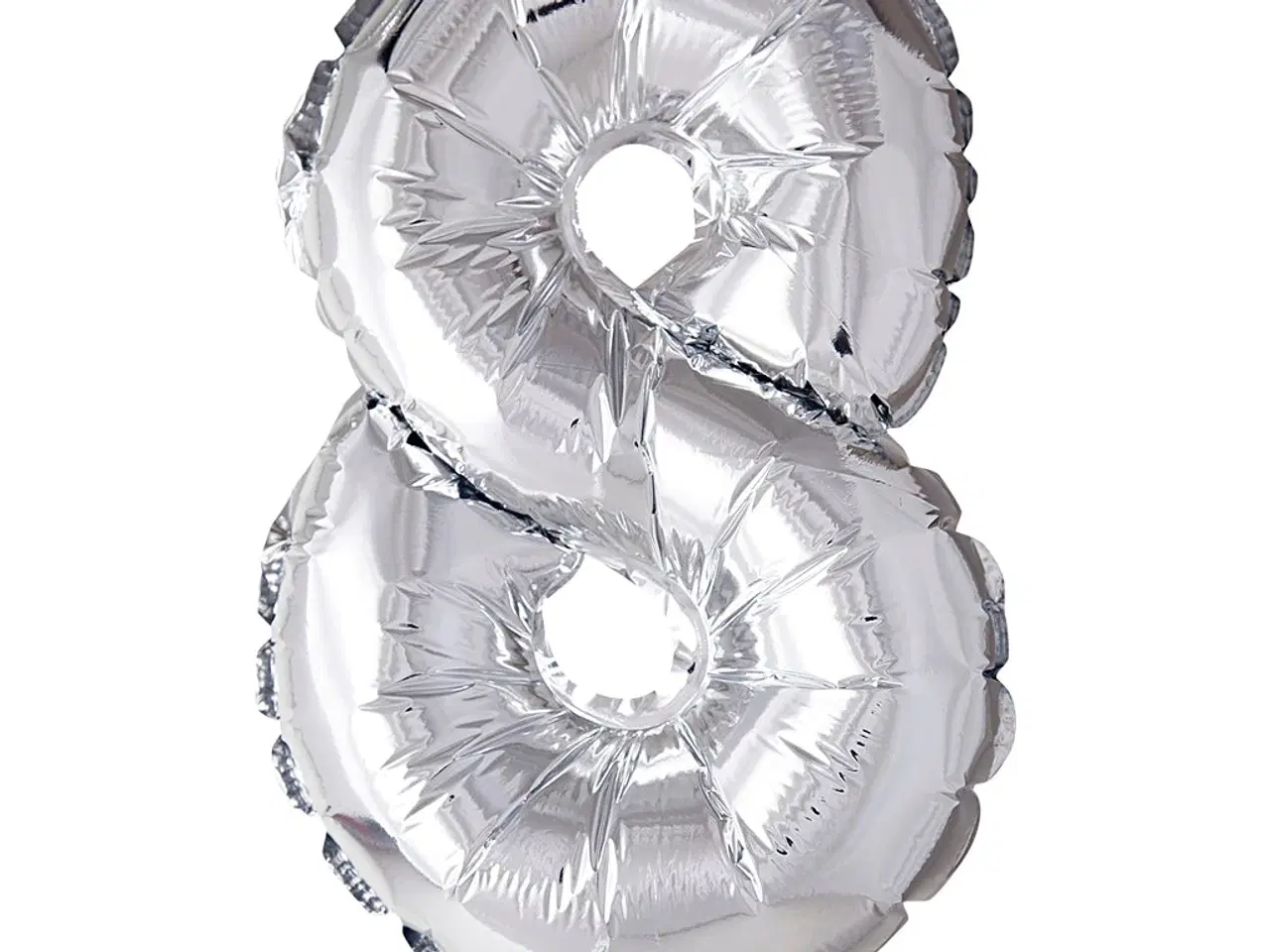 Billede 1 - Folieballon, 8, H: 41 cm, sølv, 1 stk.