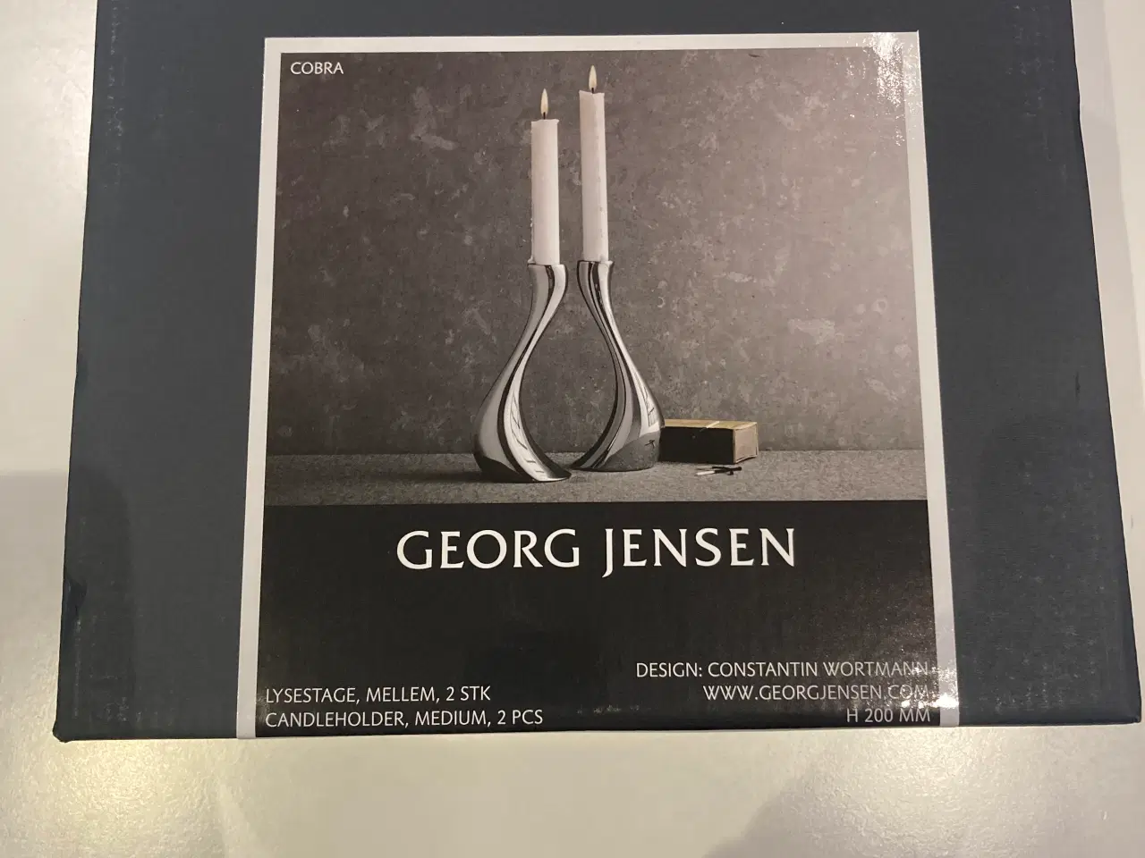 Billede 2 - Georg Jensen Cobra lysestage - mellem 2 stk.