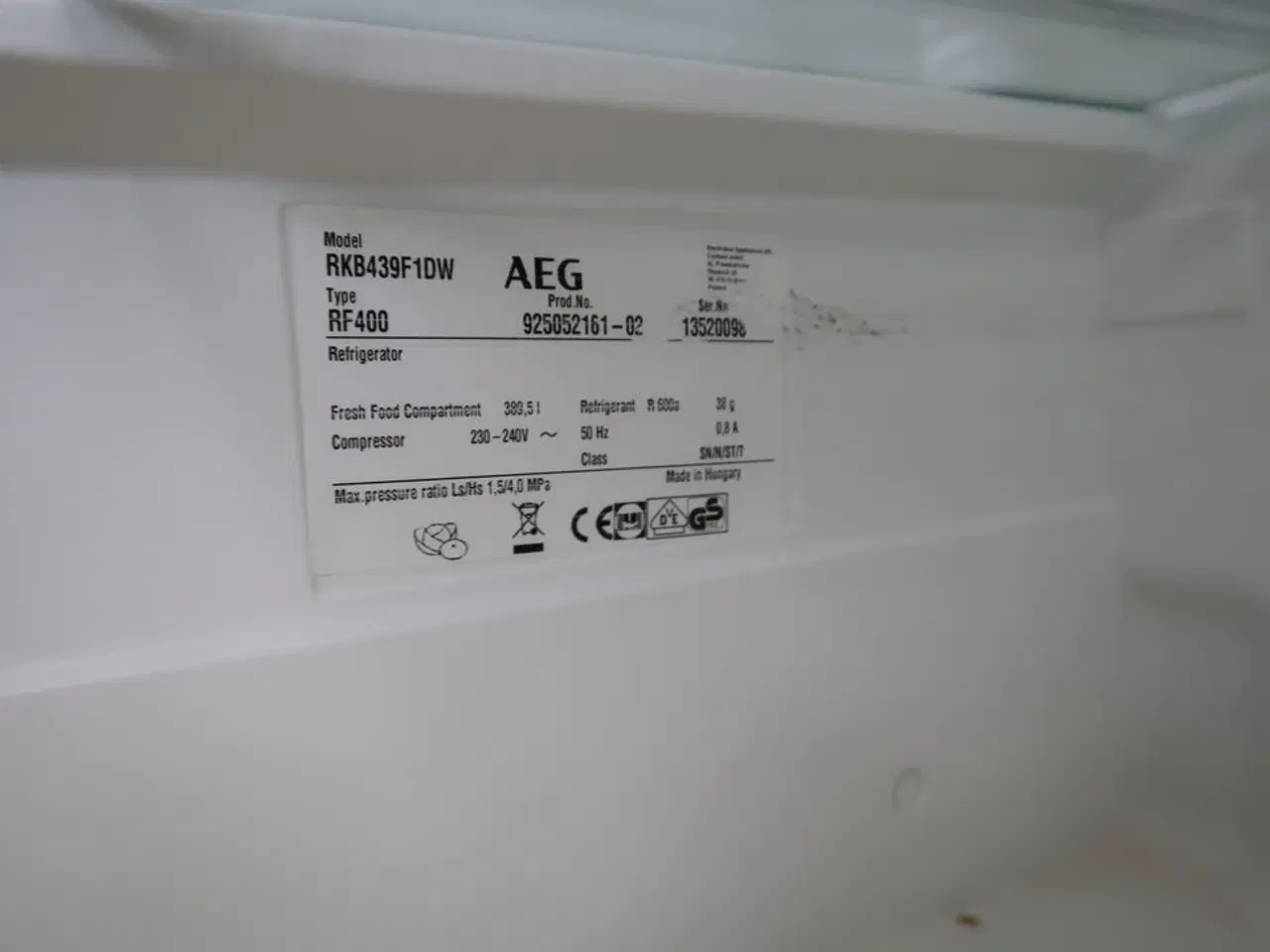 Billede 3 - Køleskab AEG RF400