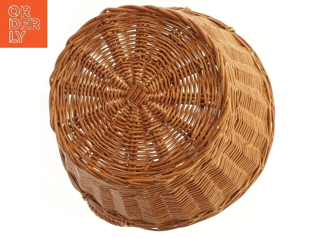 Billede 3 - Rund flettet kurv med håndtag (str. Ø 44x24 cm)