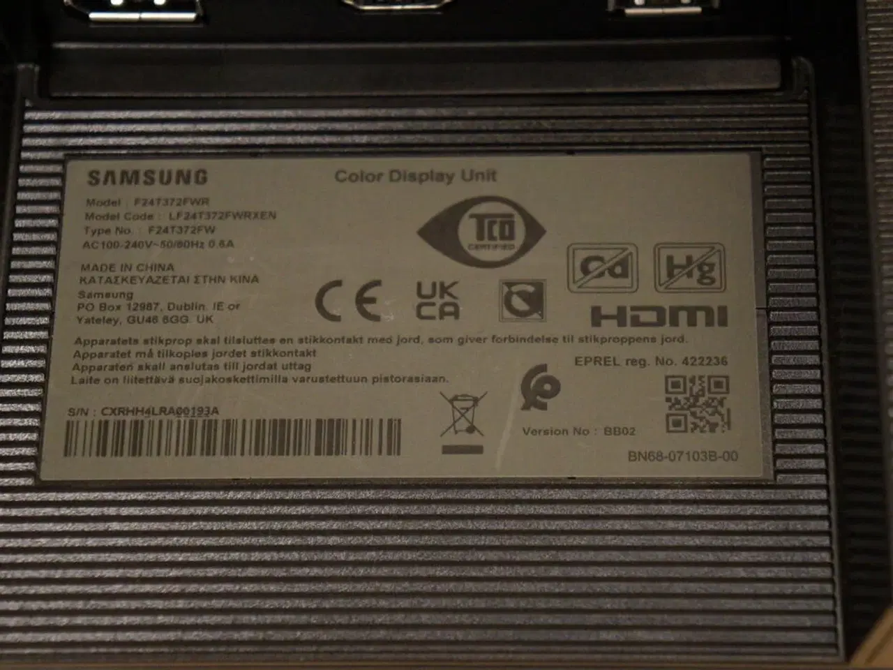 Billede 4 - Skærm SAMSUNG F24T372FWR