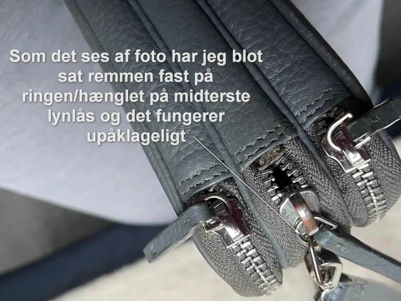 Billede 5 - Whistles crossbodytaske i gråt skind