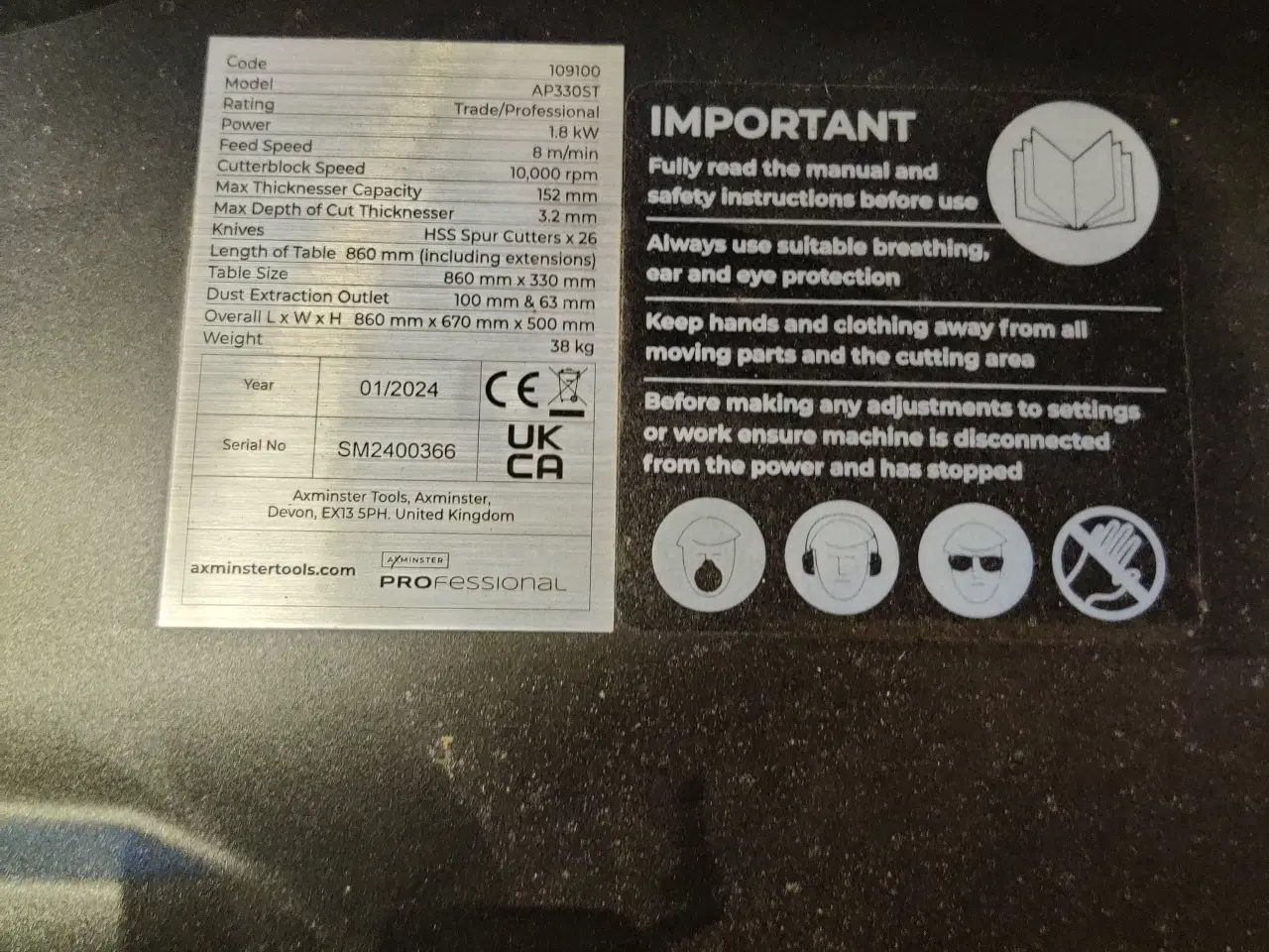Billede 3 - Axminster Professional Transportabel Tykkelseshøvl
