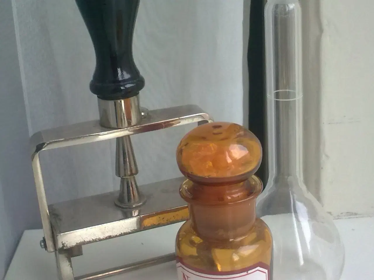 Billede 8 - Medicin glas m glaslåg HÅNDLAVET gul pilleglas