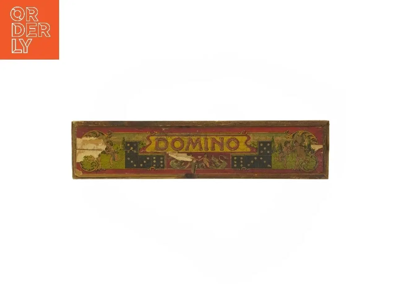 Billede 1 - Antikt Dominosæt i trææske (str. 4x26x6 cm)